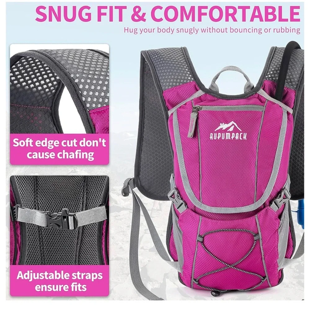 Magenta and Gray RUPUMPACK Backpack Hydration Vest - Picture 13 of 16